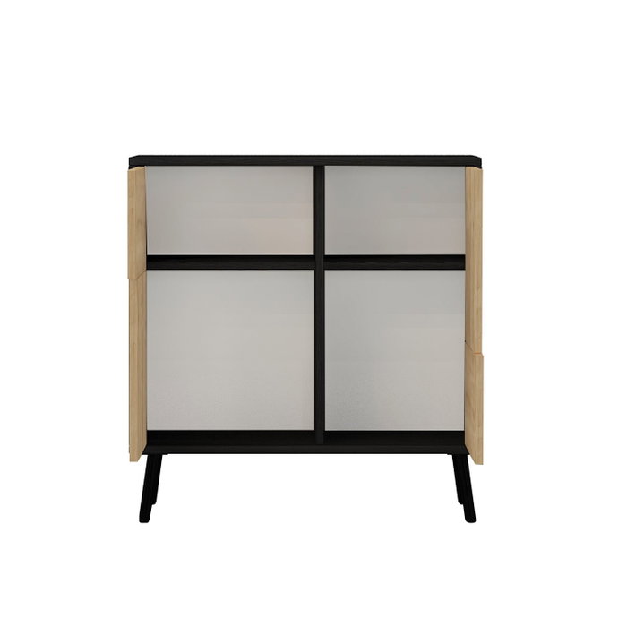 Hanah Home Armario Multiusos Darien - Madera Negra, Roble Zafiro